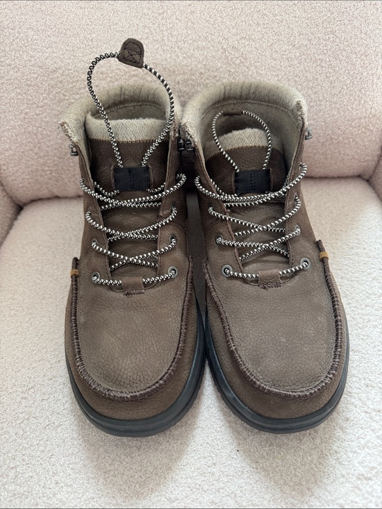 Hey Dude Brown Moccasin-Style Lace-Up Boots main image 4
